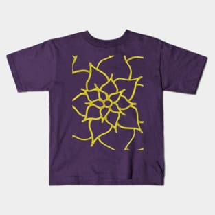 Blooming Gold Flower (Lavender Purple) Kids T-Shirt